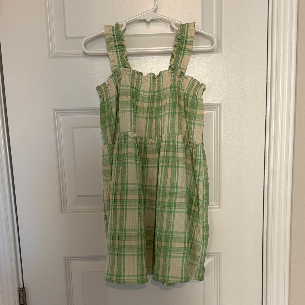 Old Navy Green Plaid Girls Swing Dress